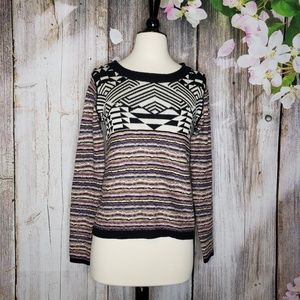 Ecote Mixed Pattern Pullover Sweater